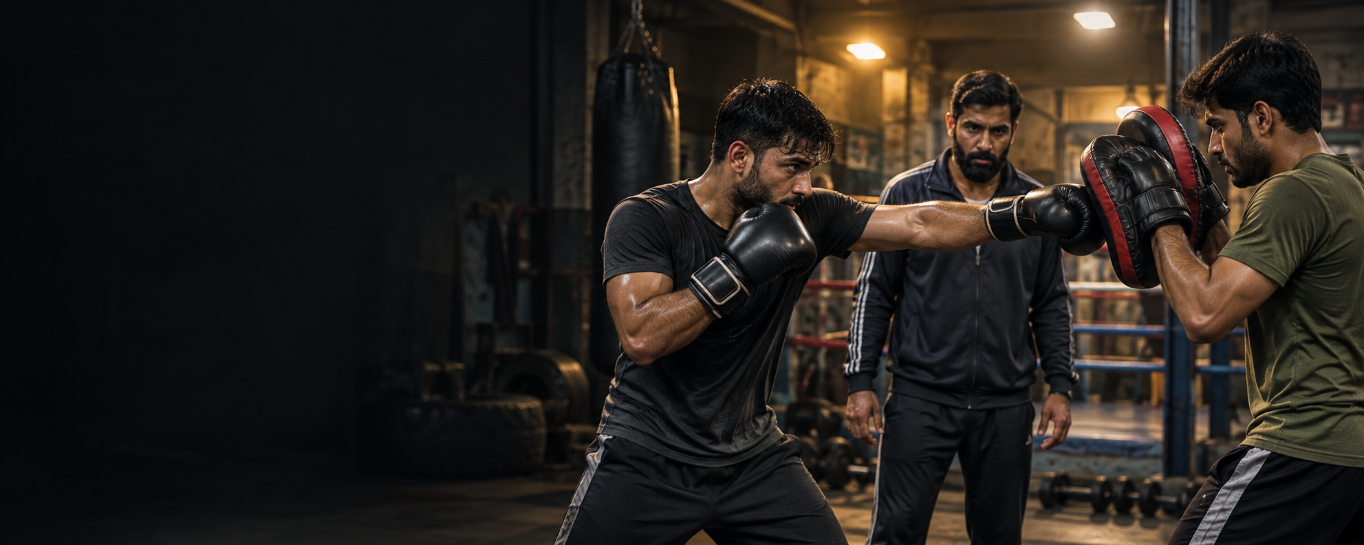 Pakistani and Indian men training together in a Karachi martial arts gym
